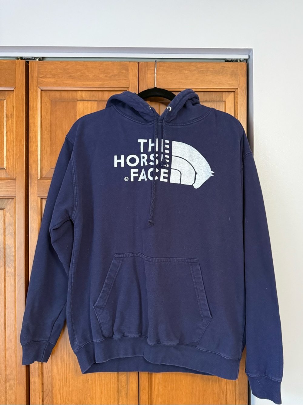 Navy Horse Face Pullover Hoodie